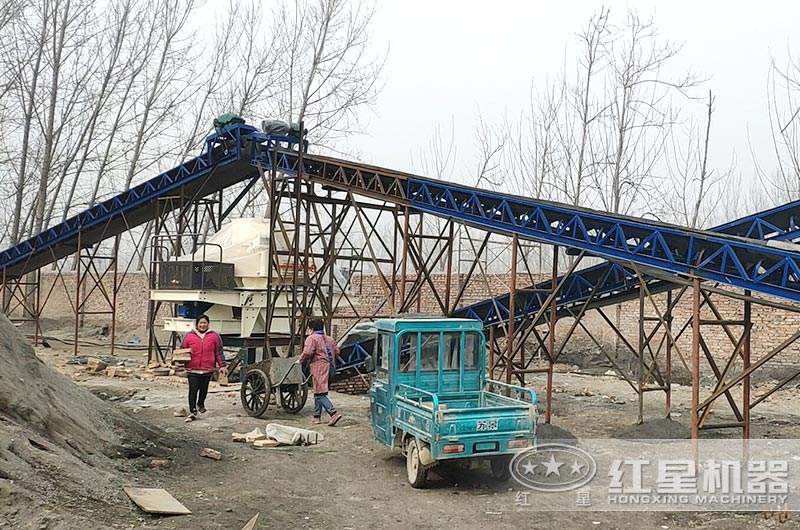 普通制砂機安裝搭建現場